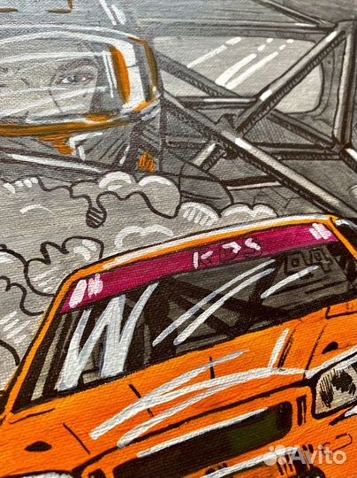 Картина на холсте JDM Drift RDS 25х35