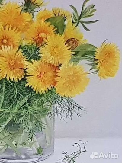 Картина маслом. Одуванчики