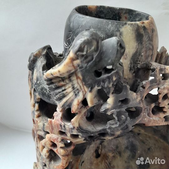 Настольное украшение дракон мыльный камень