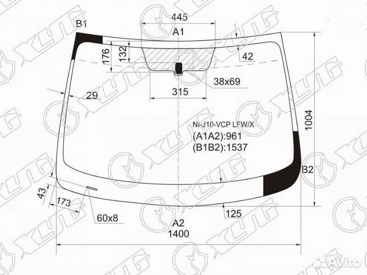 Стекло лобовое nissan qashqai 06-14