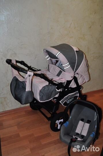 Коляска трансформер 3 в 1 с поворотными колёсами