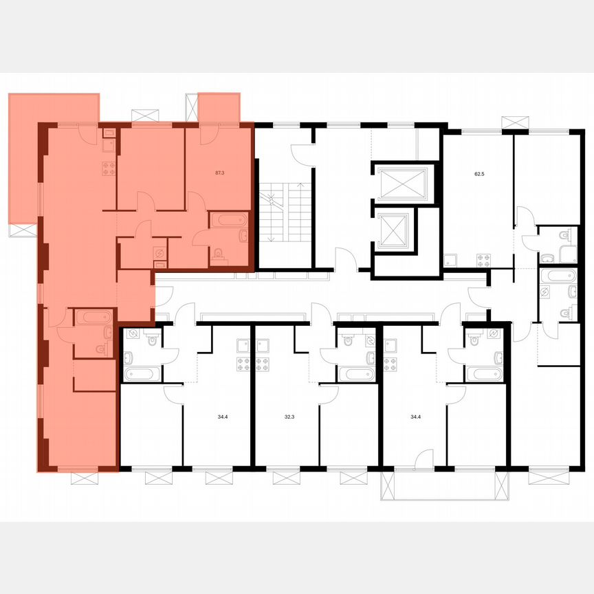 3-к. квартира, 87,3 м², 11/11 эт.