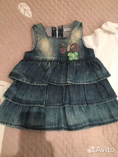 Джинсовый сарафан с лонгом б/у