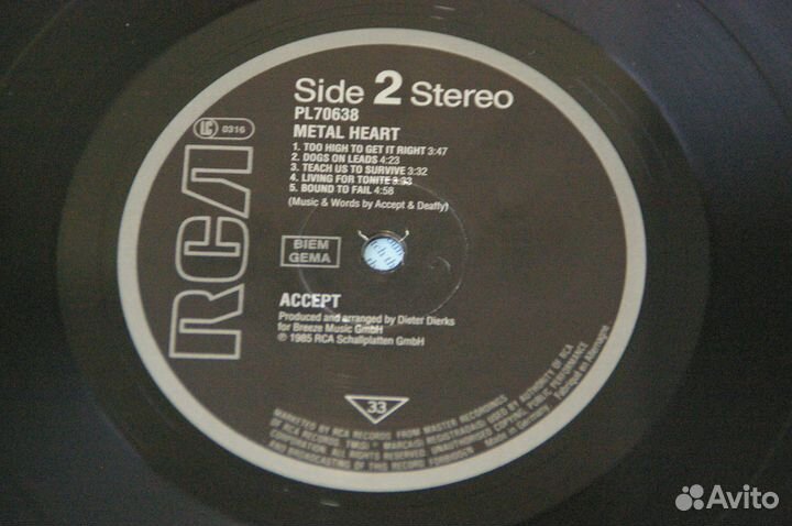 Виниловые пластинки Accept Germany оригиналы