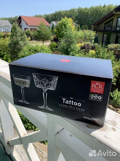 Набор бокалов-креманок RCR Luxion Tattoo 6 штук в