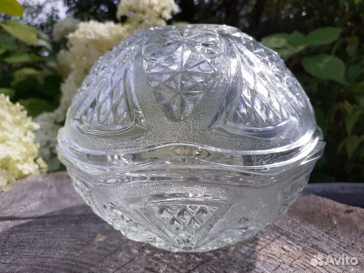 Вазы хрусталь СССР. 3 вида. Ведерко Круг Лист
