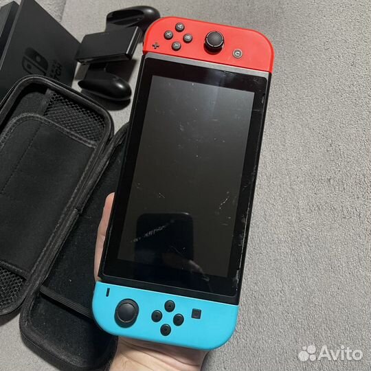 Nintendo Switch rev 2 Чип + 128Gb + Игры (Чехол)