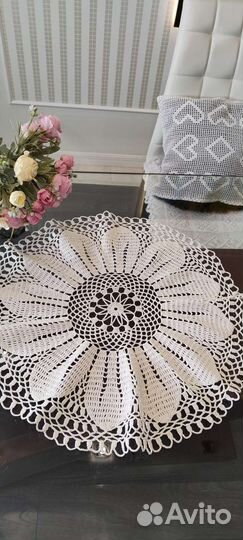 Скатерть круглая вязаная винтаж