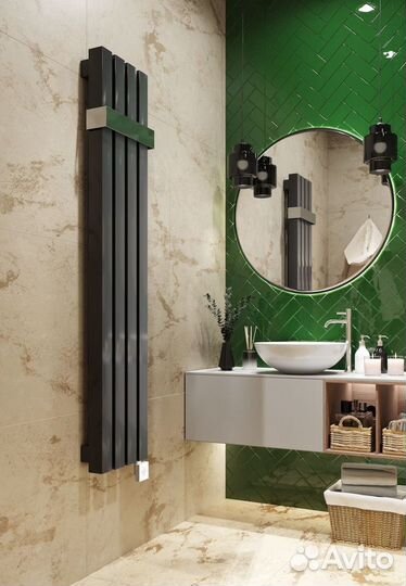 Электрический полотенцесушитель черный со скрытым