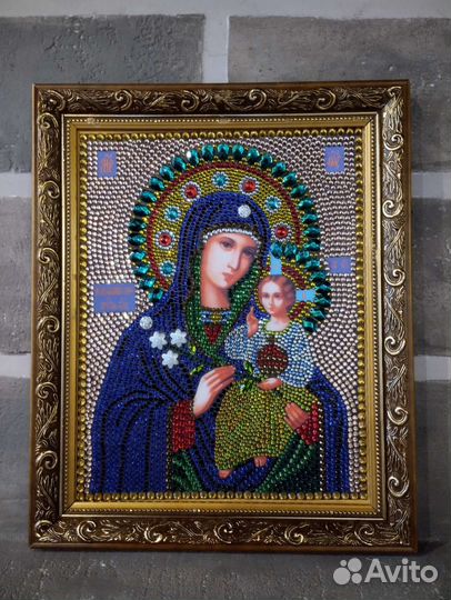 Икона Неувядаемый цвет стразами ручная работа