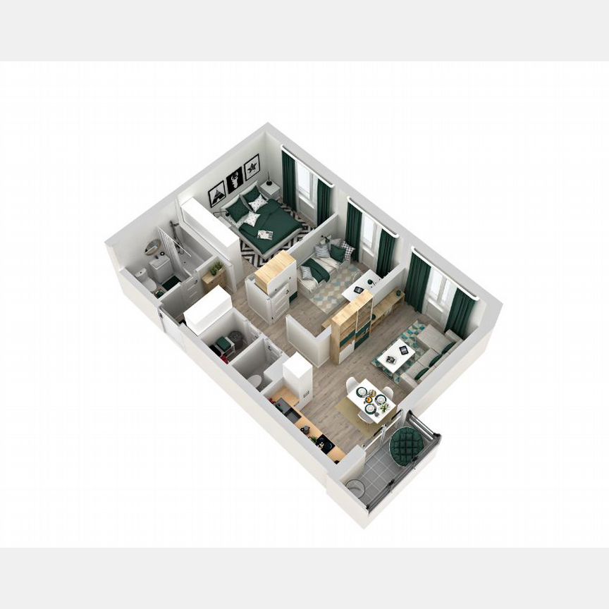 2-к. квартира, 61,2 м², 12/15 эт.