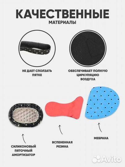 Стельки для обуви спортивные с гелевой пяткой
