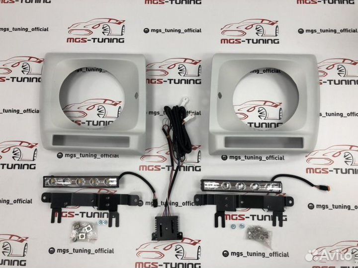 Очки хром диодами Mercedes G-class w463 под окрас