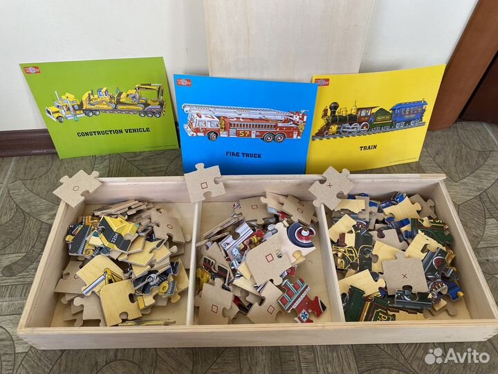 Деревянные пазлы 3 в 1