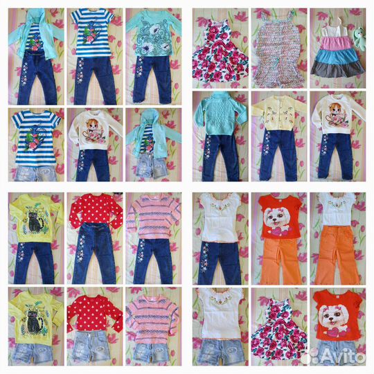 Вещи пакетом на девочку 3 4 года 18вещей