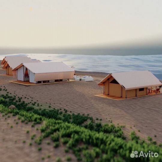 Каркасная сафари-палатка для кемпинга 4x4 в каркас