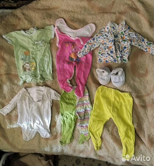 Одежда пакетом для детей 0-12 мес+др. детские вещи