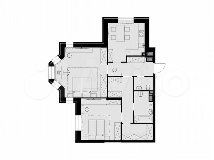 2-к. квартира, 77,5 м², 11/26 эт.