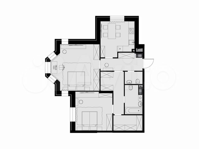 2-к. квартира, 77,5 м², 11/26 эт.