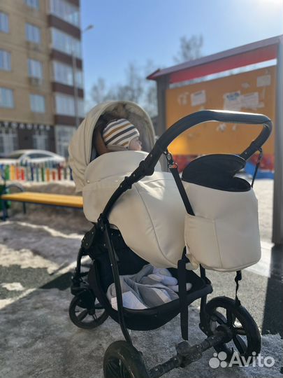 Коляска 2 в 1 экокожа