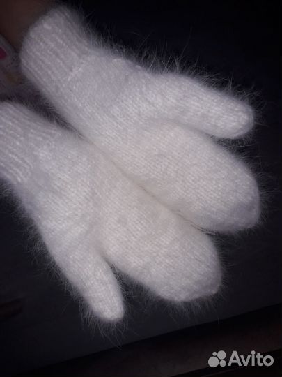 Варежки из пуха норки. Отличный подарок