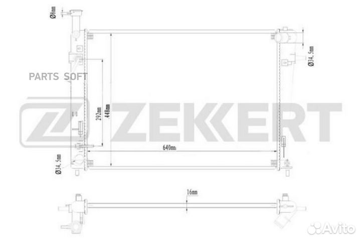 Радиатор охлаждения двигателя Hyundai Tucson 04