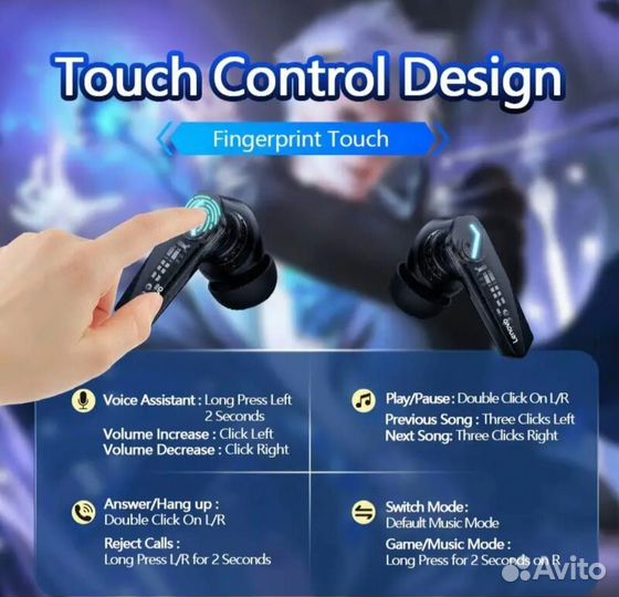 Беспроводные наушники Lenovo GM2 Pro