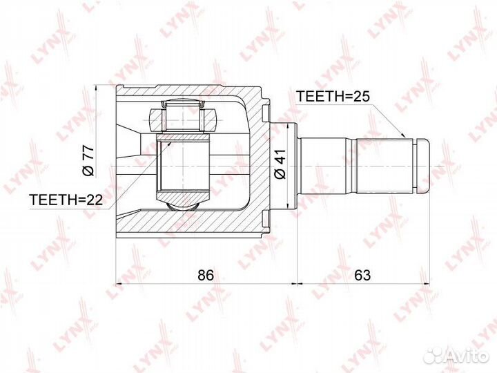 Шрус внутренний перед прав/лев