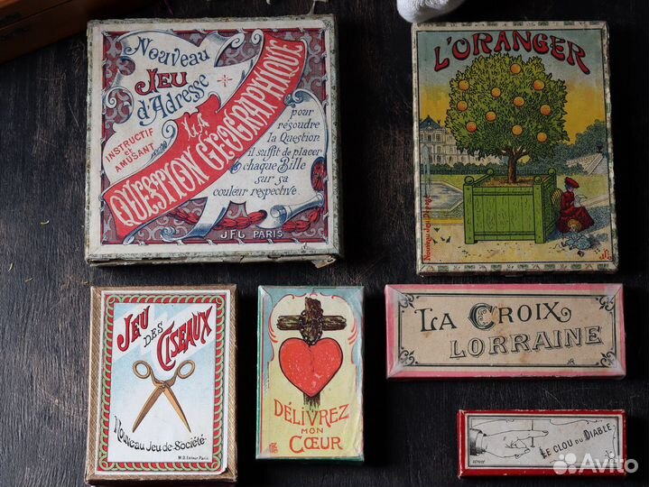 Антикварный набор игр, 1899 г., Франция