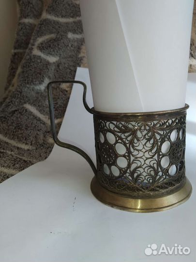 Подстаканник скань СССР мельхиор посеребрение
