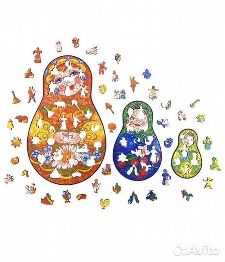 Фигурные деревянные пазлы 