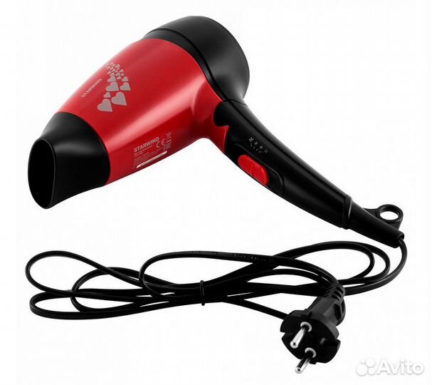 Фен Starwind SHD 7065 1400Вт черный/красный