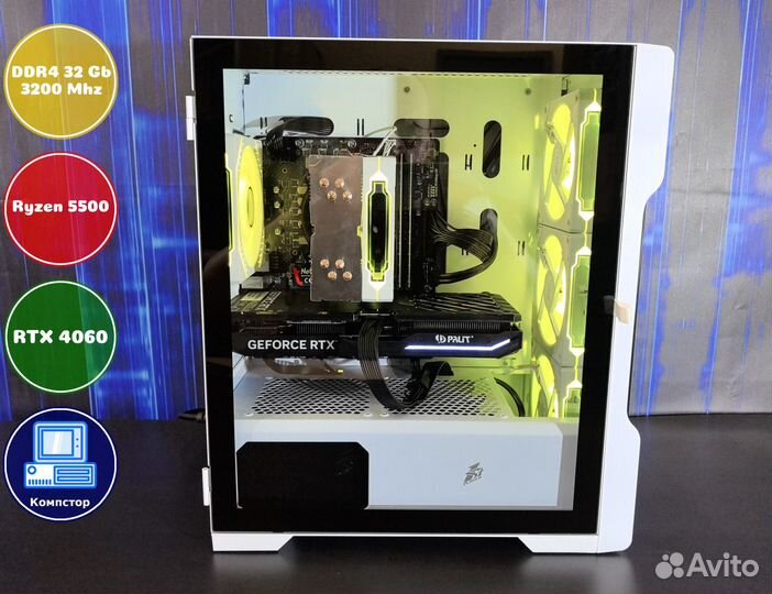 Собранный компьютер AMD5500-RTX4060-32DDR4-BDN-A520