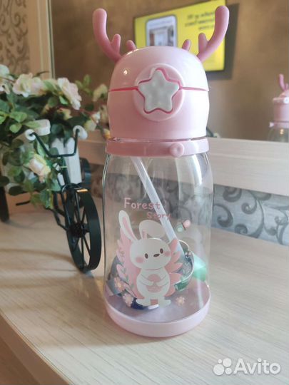 Детская бутылочка с трубочкой