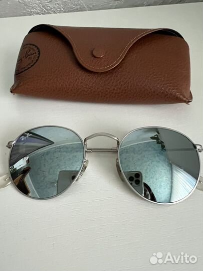 Очки ray ban round зеркальные унисекс