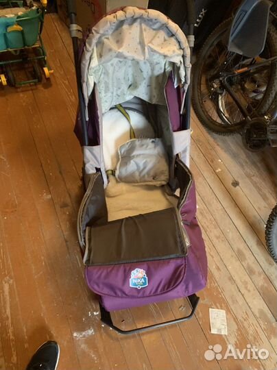 Санки коляска с 4 колесами