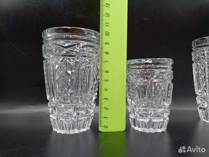 Стаканы Рюмки Стопки Резьба Хрусталь СССР