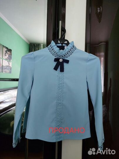 Школьная форма для девочки 122-128 белый/синий