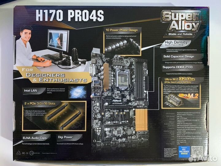 Материнская плата Asrock H170 pro4s LGA 1151 новая