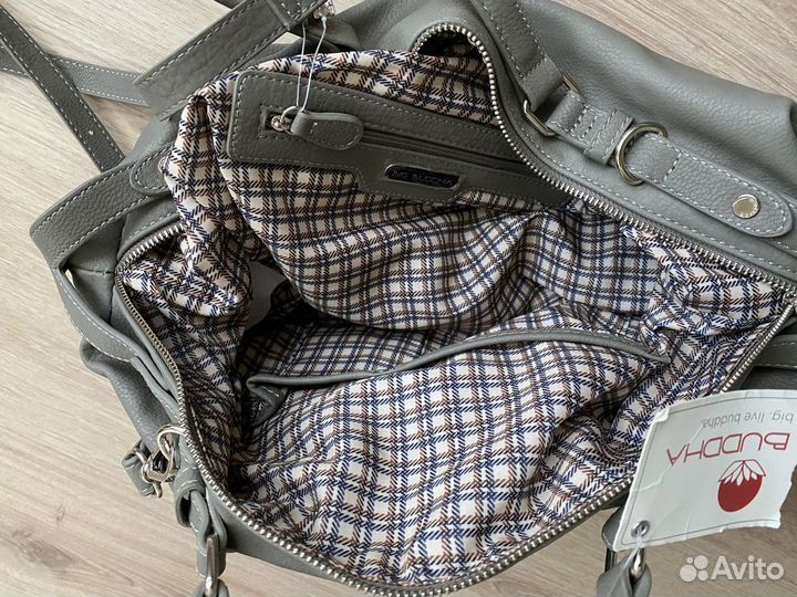 Стильная серая женская сумка кожзам