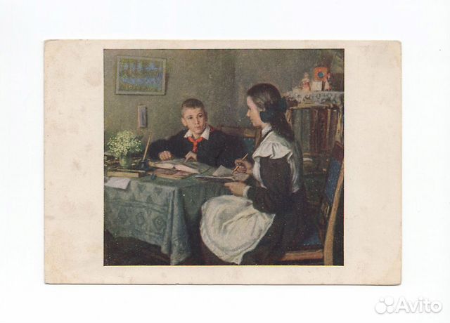 Открытки СССР соцреализм сатира школа пионерия