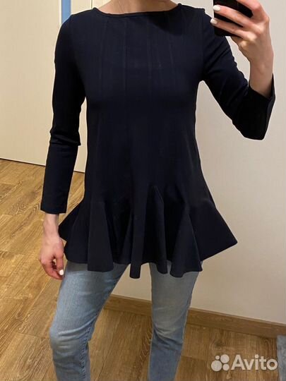 Блузка кофта синяя лонгслив COS новая XS-S