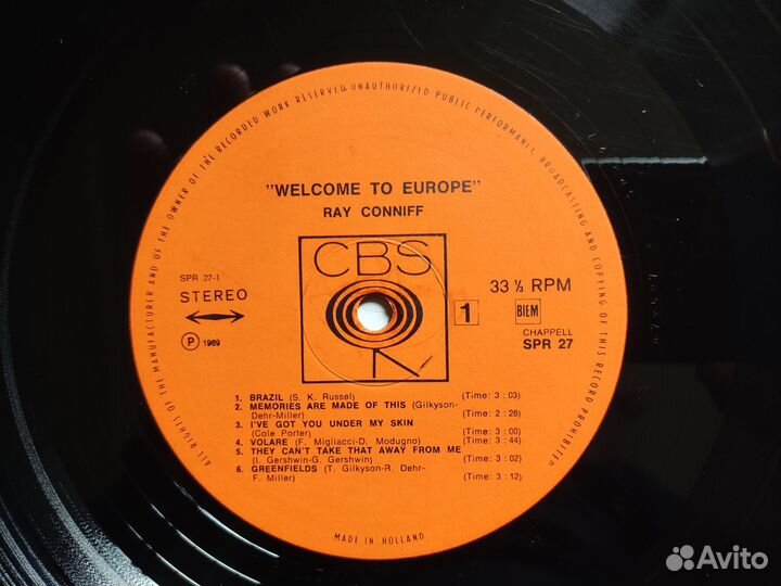 Ray Conniff- Welkom To Europe 1969 год LP