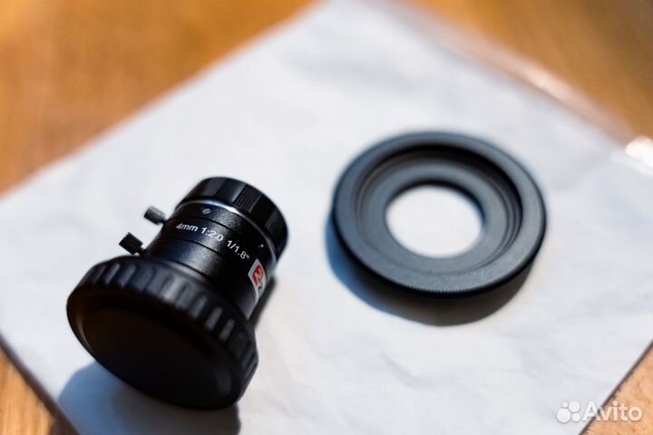 Объектив zlkc 4мм F2.0 C mount + micro 4/3 адаптер