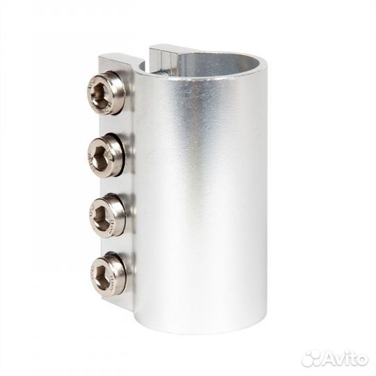 Зажим 28.6мм для самокатов, 4 болта, серебристый