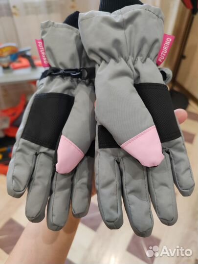 Зимние перчатки-краги для девочки
