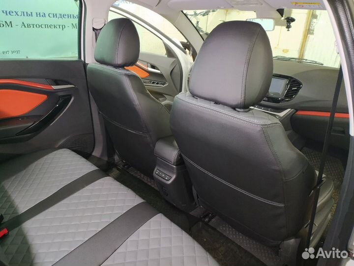 Чехлы Автопилот на LADA Vesta Черные+Серый+Ромб
