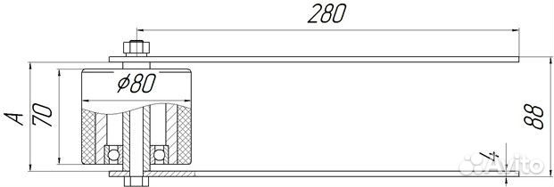 Закатной ролик 100 на прицеп для лодок пвх