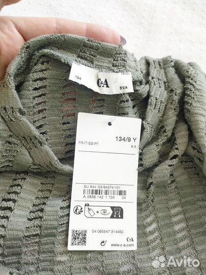 9лет /134см Кофточка хаки для девочки C&A новая