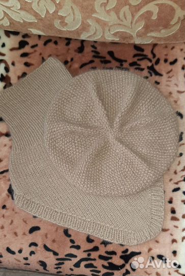 Берет и снуд уголок пух норки